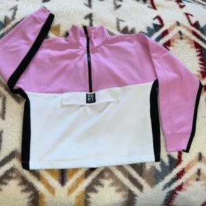 DKNY sport never worn, turtleneck, sweater, pink, black, and white